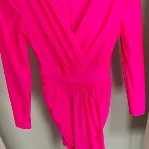 Vibrant Pink Long Sleeve Dress